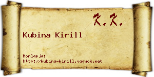 Kubina Kirill névjegykártya